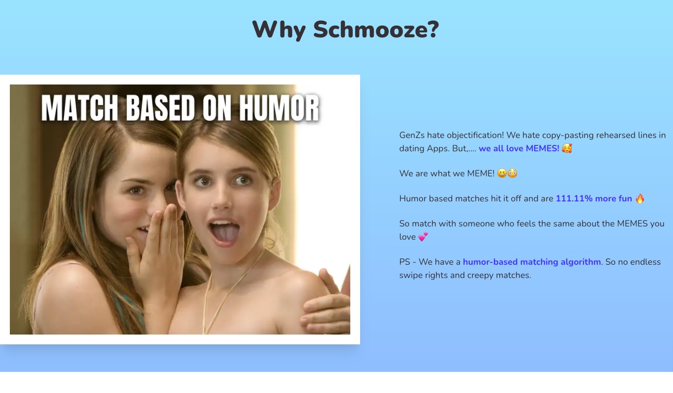 Schmooze The New Dating App That Matches Singles Based on Memes image